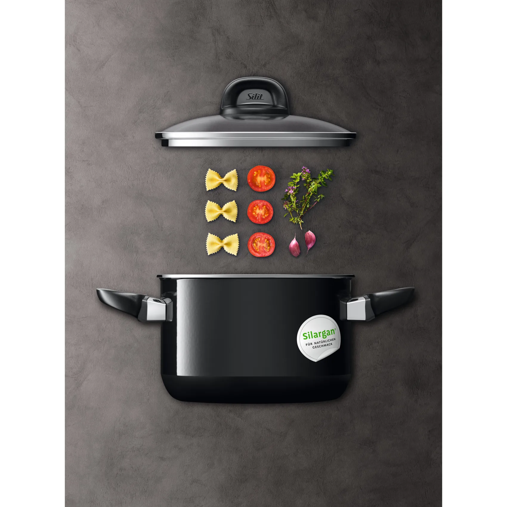 WMF Bratentöpfe|Silit Silargan® Modesto Bratentopf mit Deckel, 16 cm, Black