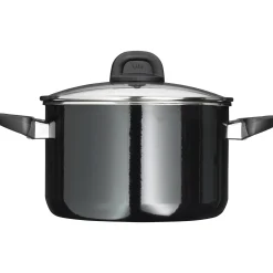 WMF Kochtöpfe|Induktionstöpfe|Silit Silargan® Modesto Kochtopf mit Deckel, 24 cm, Black