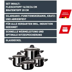 WMF Topfsets|Silit Silargan® Modesto Topf-Set 4-teilig, Black