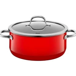 WMF Bratentöpfe|Silit Silargan® Passion Bratentopf mit Deckel, 24 cm, Red