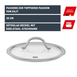 WMF Pfannendeckel|Zubehör Töpfe|Silit Silargan Passion Glasdeckel, 20 cm