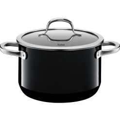 WMF Kochtöpfe|Induktionstöpfe|Silit Silargan® Passion Kochtopf mit Deckel, 20 cm, Black