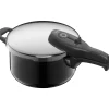 WMF Schnellkochtöpfe|Induktionstöpfe|Silit Silargan® Sicomatic t-Plus Schnellkochtopf, 22 cm, 4,5 l, Black