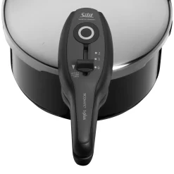 WMF Schnellkochtöpfe|Induktionstöpfe|Silit Silargan® Sicomatic t-Plus Schnellkochtopf, 22 cm, 4,5 l, Black