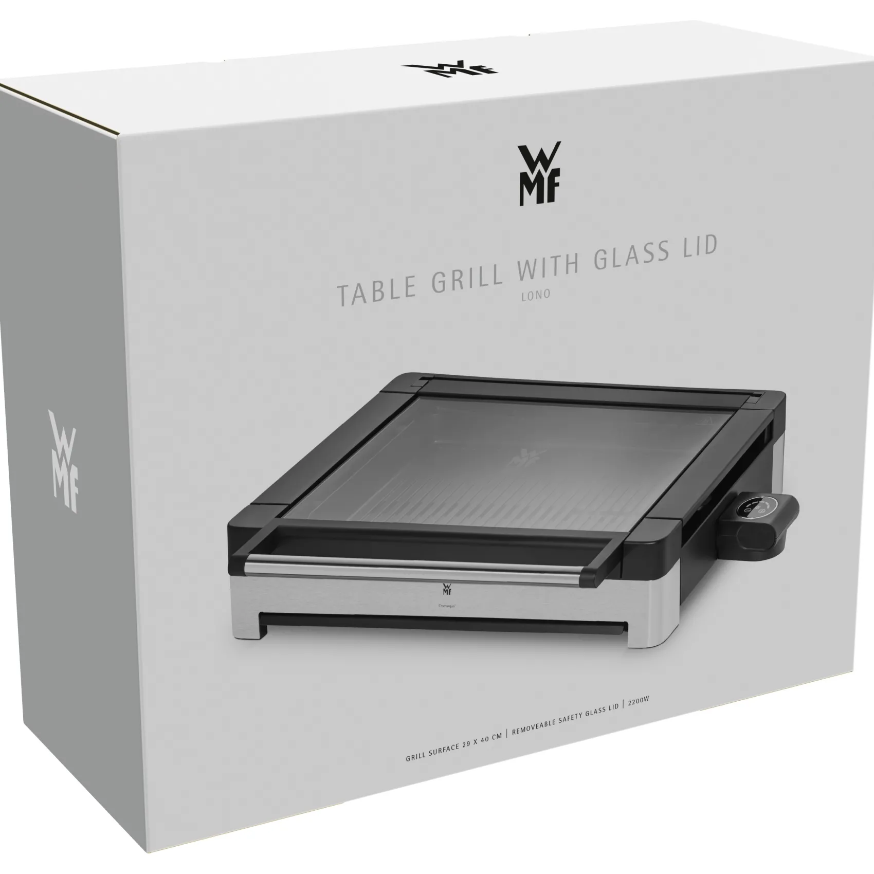 WMF Elektrogrills|Lono Tischgrill gerippt mit Glasdeckel